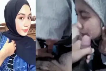Hijaber Cantik Sepong Kontol Sampe Crot di Wajah